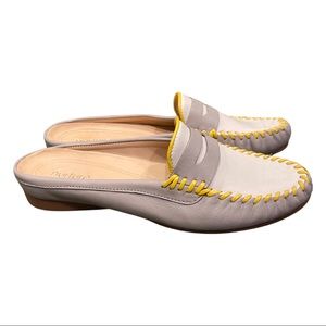 NWT Nurture By Lamaze Women's Leather Mules, Gray/Cream (size 6.5)